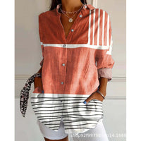 Womens Floral And Green Leaf-print Long-sleeve Blouse