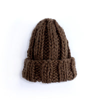 Knitted Hat Ladies Winter Pure Color Simple Thick Woolen Hat