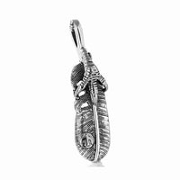 Titanium Steel Casting Feather Pendant Necklace