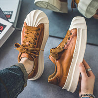 Shell Toe Men's Shoes Leather Waterproof Casual