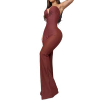 Women's Simple Solid Color Backless Sexy Jumpsuit