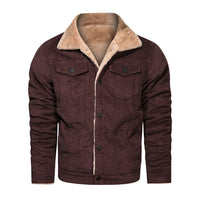 Corduroy Young Men's Jacket Casual Loose Large Size Men's Jacket Plus Velvet Thickened