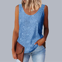 Women's Sequined Loose Crew-Neck Top