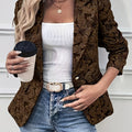 Women's Retro Digital Printed Short Suit Jacket