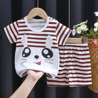 Hildren's Short-sleeved Suit Summer Cotton T-shirt
