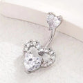 Hot Sale  Zirconium Loving Heart Zircon Navel Stud