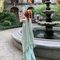 Womens New Chinese Style Sleeveless Halterneck Dress