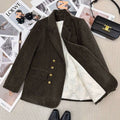 Simple Retro Winter Coat With Added Cotton And Fleece For Extra Warmth