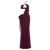 Womens Sexy Midriff-baring One-Shoulder Slip Dress