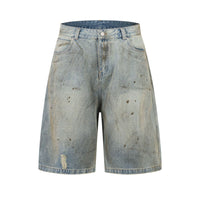 Pu Shuai Cropped Washed Denim Middle Pants