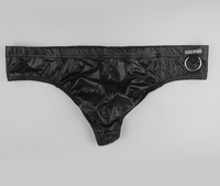 Men's Sexy Panties Imitation Leather Back Empty Thong