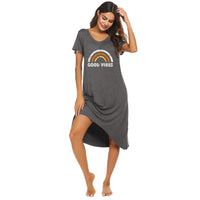 Round Neck Milk Silk Printed Homewear Pajamas For Women