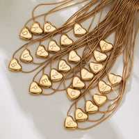 Stainless Steel 26-Letter Heart Pendant Clavicle Necklace