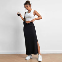 Women's Simple And Fashionable Design Sense Skirt Autumn And Winter High-waisted Draped Split Long Skirt