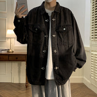 Plus Size Denim Two-tone Gradient Coat Jacket