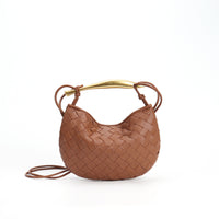 Woven Bag Fashion Cattlehide Leather Commuter Portable Shoulder Crossbody Bag