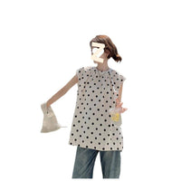 French Style Polka Dot Blouse Women Loose Mid-length