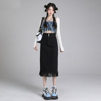 New Style Tummy-control Versatile Loose-fit Denim Skirt