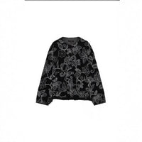 Women's Animal Texture Printed Round Neck Jacket Cotton-padded Jacket