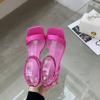 Rhinestone Ankle Strap Crystal Heel High Heels