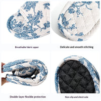 Chinese-style Blue-and-White Porcelain Double-Layer Thickened Fabric Slippers