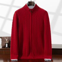 Woolen Sweater Men's Half-high Collar Zipper Top