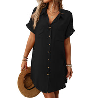 Women's Striped Cotton And Linen Dress Shirt