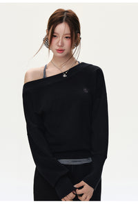 Original Shoulder Batwing Sleeve Long Sleeve T-shirt Women's Fashion Sweatpants