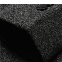 Men's Simple Casual Fit Solid Color Wool Tweed Jacket