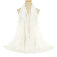Pleated Viscose Yarn Monochrome Scarf Natural Wrinkled Cotton And Linen Burrs