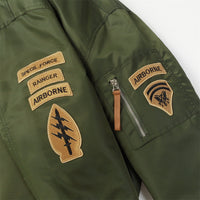 Baseball Uniform Badge Embroidery Sports Loose Casual Zip Coat