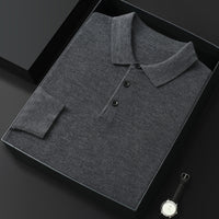 Spring And Autumn New Fashion Casual Polo Collar Long-sleeved Sweater Men