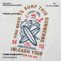 Summer Retro Trendy Cotton Letter Printed T-shirt