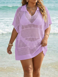 Women's Polo-Neck Blouse Plus-Size Beach Cover-Up