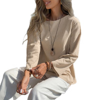 Stylish Minimalist And Relaxed Fit Long Sleeve Top For Women