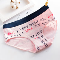 Cotton Mid Waist Cartoon Printed Starfish Combination Women's Briefs