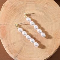 S925 Silver Needle Rice-Grain Pearl Earrings For Women French Style