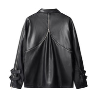 Men's Niche Design Two-way Zipper Stitching Riding Motorcycle Jacket