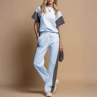 Stylish Minimalist And Relaxed Fit Womens Short Sleeve Set