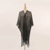 Flat Towel Shawl Gold And Silver Silk Slit Fashionable Beachwear Vacation Sun Protection Shirt