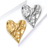 Alloy Enamel Glossy Pitted Heart Brooch