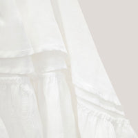 Solid-color V-neck High-waisted Loose-fit Short-sleeve Dress