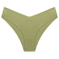 Ice Silk Seamless Women's Fashion V-cut Briefs Solid Color Breathable Fabric