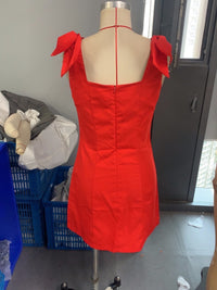 Women's Dress With Bow Tie Vest