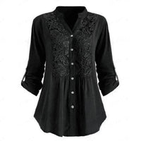 Women's Solid Color Casual Loose V-neck Shirt