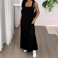 Summer New Elegant Personalized Two-Piece Set Solid Color Dress