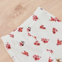 Floral Strap Top Bell-bottom Pants Suit
