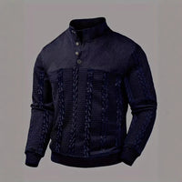 Retro Casual Stand-up Collar Four-button Pullover Hoodie
