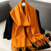Solid Color Maillard Scarf Cashmere-like Women Warm Shawl