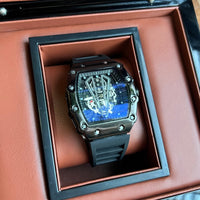 Mens Casual Sport Hollow Barrel-Shaped Quartz Watch